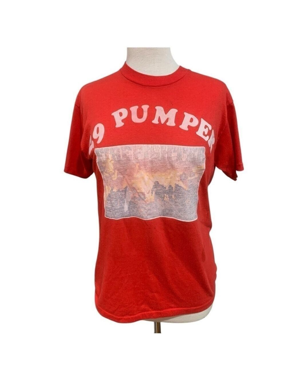 Vntg 80’s red firehouse lightweight single stitch tee size large
